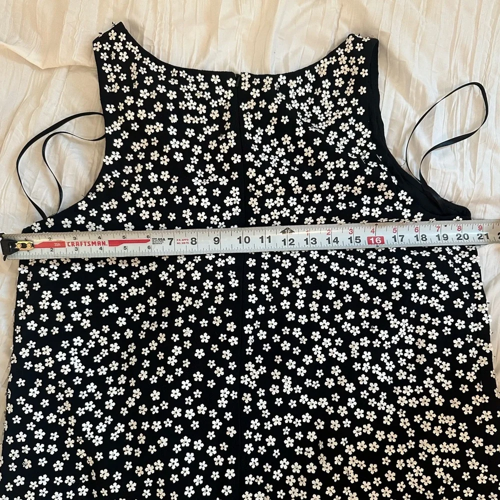 French Connection Dorothy Drape Beaded Floral Dress Size 12 - Picture 8 of 9